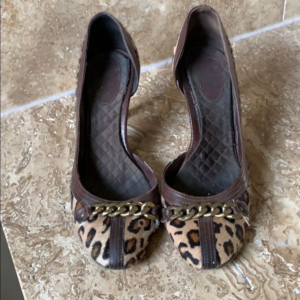 JCrew leopard  Calf hair kitten heels